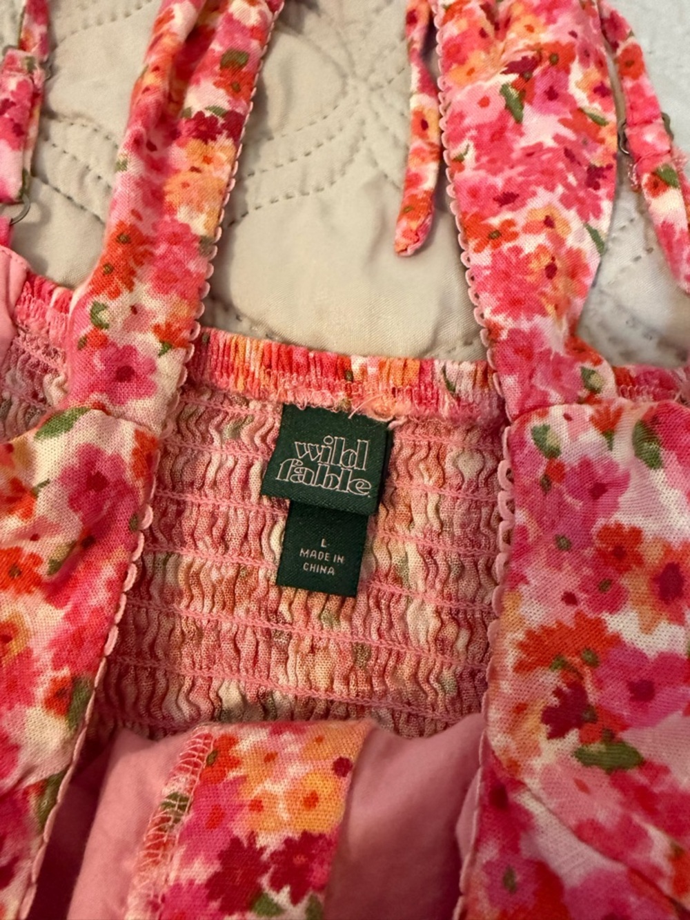 Wild Fable Pink Floral Romper Women Large Corset Style Mini Dress Look - Picture 3 of 6